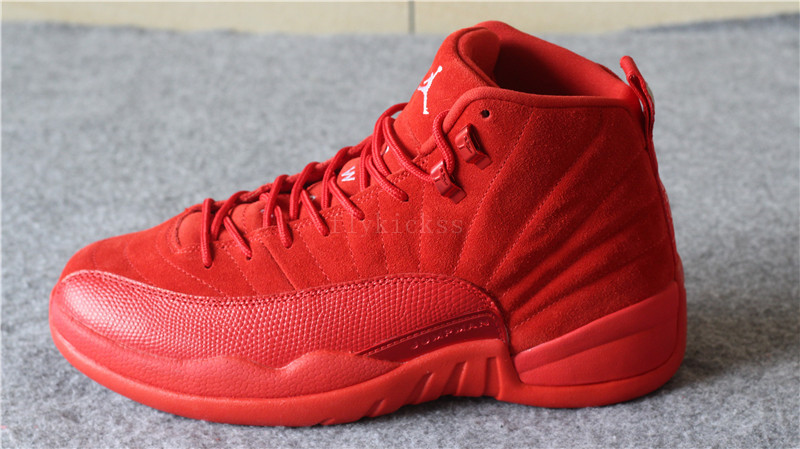 Authentic Air Jordan 12 Premium Red Suede